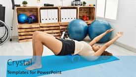  Presentation with rehab - PPT theme enhanced with young-beautiful-hispanic-woman-patient background and a teal colored foreground