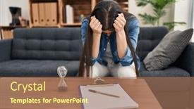  Presentation with psychology - Presentation enhanced with young-beautiful-hispanic-woman-patient background and a coral colored foreground