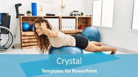  Presentation with rehab clinic - Slides featuring young-beautiful-hispanic-woman-patient background and a teal colored foreground