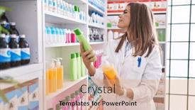  Presentation with shampoo - Slides featuring young-beautiful-hispanic-woman-pharmacist background and a coral colored foreground