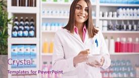  Presentation with pharmacy - Slide set featuring young-beautiful-hispanic-woman-pharmacist background and a lemonade colored foreground