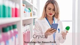  Presentation with beautiful hispanic woman - Presentation with young-beautiful-hispanic-woman-pharmacist background and a lemonade colored foreground