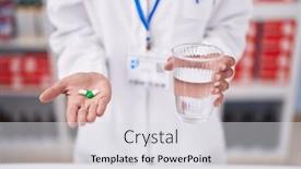  Presentation with beautiful hispanic woman - PPT theme with young-beautiful-hispanic-woman-pharmacist and a light gray colored foreground