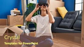  Presentation with beautiful hispanic woman - Presentation enhanced with young-beautiful-hispanic-woman-playing background and a coral colored foreground