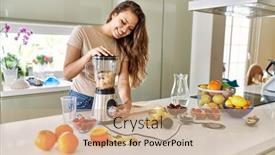  Presentation with beautiful hispanic woman - Presentation design enhanced with young-beautiful-hispanic-woman-preparing background and a coral colored foreground