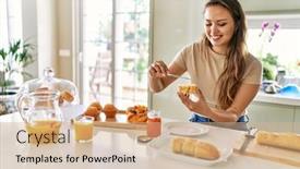  Presentation with beautiful hispanic woman - Slide set with young-beautiful-hispanic-woman-preparing background and a  colored foreground