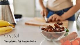  Presentation with beautiful hispanic woman - PPT theme featuring young-beautiful-hispanic-woman-preparing background and a  colored foreground