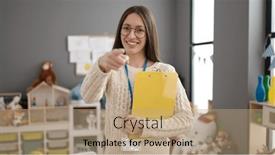  Presentation with beautiful hispanic woman - Slide deck featuring young-beautiful-hispanic-woman-preschool background and a coral colored foreground