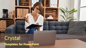  Presentation with beautiful hispanic woman - PPT layouts with young-beautiful-hispanic-woman-psychologist background and a violet colored foreground