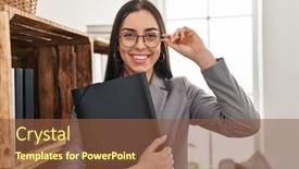  Presentation with binder - Slides having young-beautiful-hispanic-woman-psychologist background and a tawny brown colored foreground