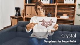  Presentation with beautiful hispanic woman - Slide deck featuring young-beautiful-hispanic-woman-psychologist background and a tawny brown colored foreground