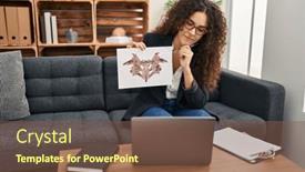  Presentation with beautiful hispanic woman - Slide deck enhanced with young-beautiful-hispanic-woman-psychologist background and a tawny brown colored foreground