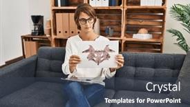  Presentation with beautiful hispanic woman - Theme consisting of young-beautiful-hispanic-woman-psychologist background and a tawny brown colored foreground