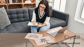  Presentation with beautiful hispanic woman - Presentation theme enhanced with young-beautiful-hispanic-woman-psychologist background and a coral colored foreground