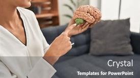  Presentation with psychology - Slide deck having young-beautiful-hispanic-woman-psychologist background and a dark gray colored foreground