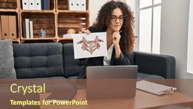  Presentation with language psychology - Presentation consisting of young-beautiful-hispanic-woman-psychologist background and a violet colored foreground