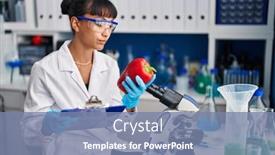  Presentation with beautiful hispanic woman - PPT theme consisting of young-beautiful-hispanic-woman-scientist background and a  colored foreground