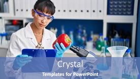  Presentation with beautiful hispanic woman - PPT theme consisting of young-beautiful-hispanic-woman-scientist background and a  colored foreground