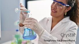  Presentation with beautiful hispanic woman - PPT theme having young-beautiful-hispanic-woman-scientist and a  colored foreground