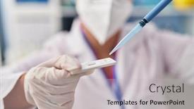  Presentation with antigen - Presentation enhanced with young-beautiful-hispanic-woman-scientist background and a light gray colored foreground