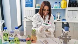  Presentation with beautiful hispanic woman - Presentation enhanced with young-beautiful-hispanic-woman-scientist background and a coral colored foreground