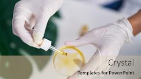  Presentation with beautiful hispanic woman - Presentation theme enhanced with young-beautiful-hispanic-woman-scientist background and a soft green colored foreground