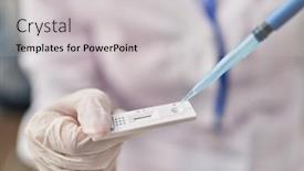  Presentation with antigen - Slide deck having young-beautiful-hispanic-woman-scientist background and a light gray colored foreground