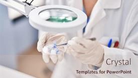  Presentation with beautiful hispanic woman - PPT layouts enhanced with young-beautiful-hispanic-woman-scientist background and a soft green colored foreground