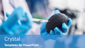  Presentation with avocado - PPT theme enhanced with young-beautiful-hispanic-woman-scientist background and a teal colored foreground