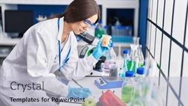  Presentation with macaroni - Slide deck enhanced with young-beautiful-hispanic-woman-scientist background and a light gray colored foreground