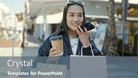  Presentation with voice - PPT theme having young-beautiful-hispanic-woman-sending background and a  colored foreground