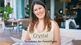  Presentation with restaurant menu - Amazing PPT theme having young-beautiful-hispanic-woman-smiling backdrop and a coral colored foreground