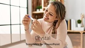  Presentation with confident young hispanic woman - PPT layouts enhanced with young-beautiful-hispanic-woman-smiling background and a coral colored foreground