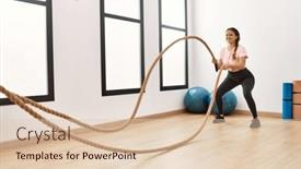  Presentation with battle - PPT theme having young-beautiful-hispanic-woman-smiling background and a lemonade colored foreground