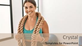  Presentation with battle - Slide set featuring young-beautiful-hispanic-woman-smiling background and a coral colored foreground