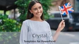  Presentation with united - Presentation having young-beautiful-hispanic-woman-smiling background and a light blue colored foreground