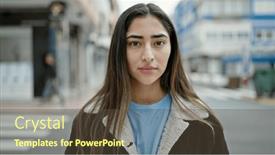  Presentation with beautiful hispanic woman - Theme featuring young-beautiful-hispanic-woman-standing background and a tawny brown colored foreground