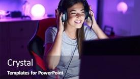  Presentation with beautiful hispanic woman - Presentation enhanced with young-beautiful-hispanic-woman-streamer background and a wine colored foreground