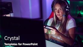  Presentation with streamer - Presentation featuring young-beautiful-hispanic-woman-streamer background and a black colored foreground