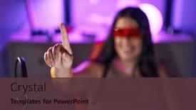  Presentation with streamer - PPT layouts having young-beautiful-hispanic-woman-streamer background and a tawny brown colored foreground