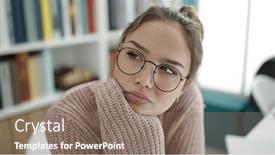  Presentation with beautiful hispanic woman - PPT layouts consisting of young-beautiful-hispanic-woman-student background and a coral colored foreground