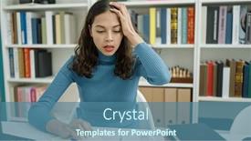  Presentation with stressed - PPT theme featuring young-beautiful-hispanic-woman-student background and a teal colored foreground