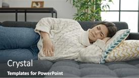  Presentation with stomach - Presentation theme with young-beautiful-hispanic-woman-suffering background and a dark gray colored foreground