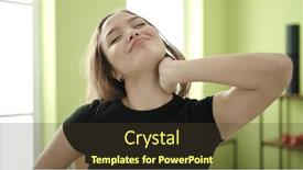  Presentation with cervical - Presentation enhanced with young-beautiful-hispanic-woman-suffering background and a tawny brown colored foreground