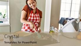  Presentation with beautiful hispanic woman - PPT layouts featuring young-beautiful-hispanic-woman-talking background and a  colored foreground