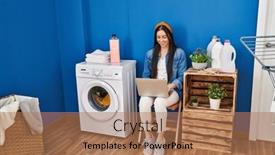  Presentation with beautiful hispanic woman - PPT theme with young-beautiful-hispanic-woman-using background and a  colored foreground