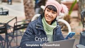  Presentation with beautiful hispanic woman - Slide deck featuring young-beautiful-hispanic-woman-using background and a ocean colored foreground