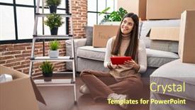  Presentation with beautiful hispanic woman - PPT layouts with young-beautiful-hispanic-woman-using background and a tawny brown colored foreground