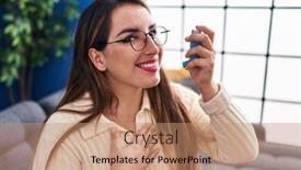  Presentation with inhaler - Slide deck having young-beautiful-hispanic-woman-using background and a coral colored foreground