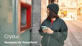  Presentation with bank teller - PPT layouts with young-beautiful-hispanic-woman-using background and a  colored foreground